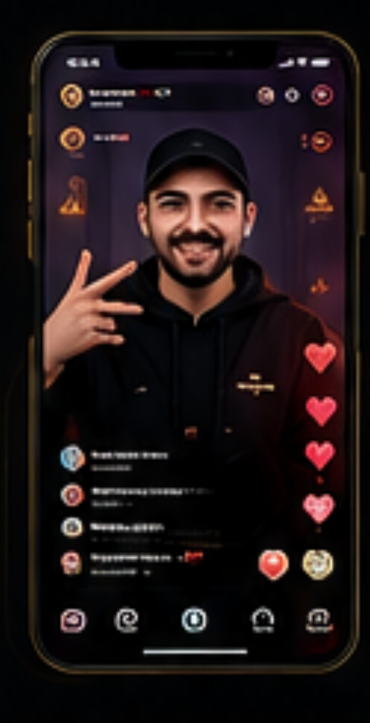 Creator in a premium LIVE phone interface